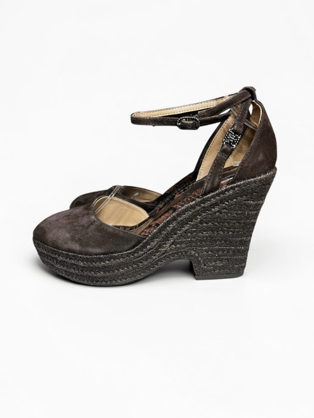 🌻NEW w/box Sam Edelman Nati Espadrille Wedge Sandals Chocolate Brown Suede 8.5